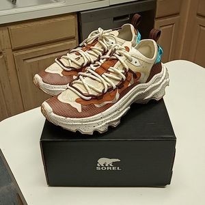 Sorel latte edition kinetic breakthrough tech lace light bisque, cinnamon